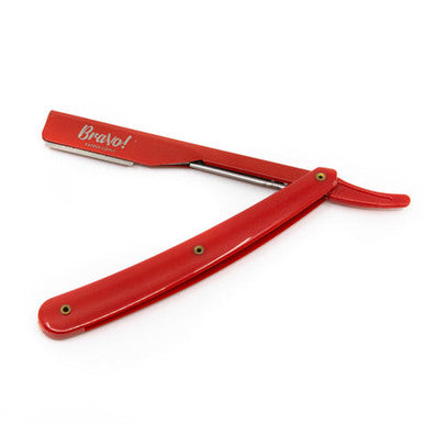 Red Exposed Cut Throat Razor